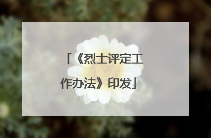 《烈士评定工作办法》印发