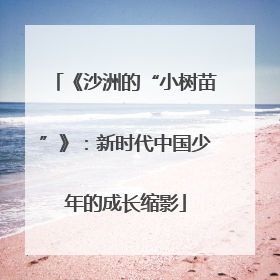 《沙洲的“小树苗”》：新时代中国少年的成长缩影