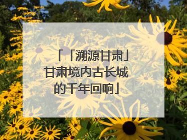 「溯源甘肃」甘肃境内古长城的千年回响