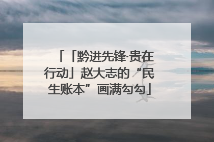 「黔进先锋·贵在行动」赵大志的“民生账本”画满勾勾