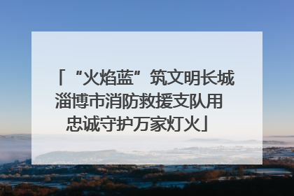“火焰蓝”筑文明长城 淄博市消防救援支队用忠诚守护万家灯火