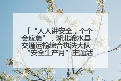 “人人讲安全，个个会应急”，湖北浠水县交通运输综合执法大队“安全生产月”主题活动取得成效