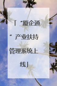 “厦企通”产业扶持管理系统上线