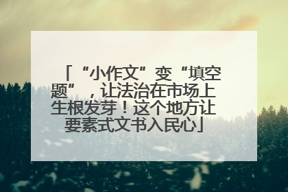 “小作文”变“填空题”，让法治在市场上生根发芽！这个地方让要素式文书入民心