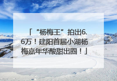 “杨梅王”拍出6.6万！建阳首届小湖杨梅嘉年华酸甜出圈！