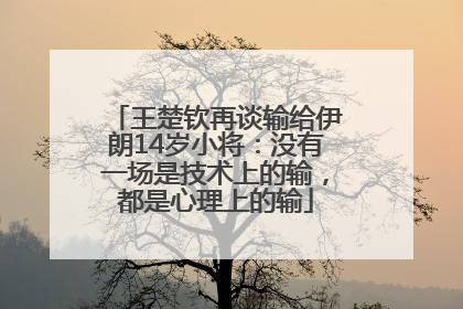 王楚钦再谈输给伊朗14岁小将:没有一场是技术上的输,都是心理上的输