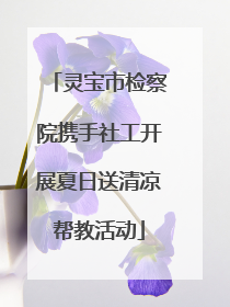 灵宝市检察院携手社工开展夏日送清凉帮教活动