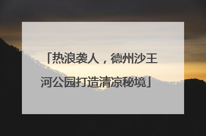 热浪袭人，德州沙王河公园打造清凉秘境