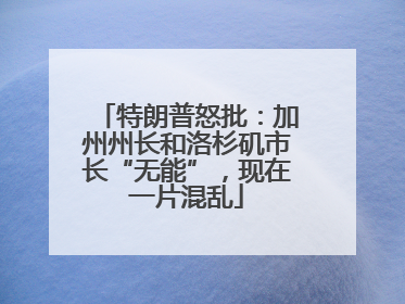 特朗普怒批：加州州长和洛杉矶市长“无能”，现在一片混乱