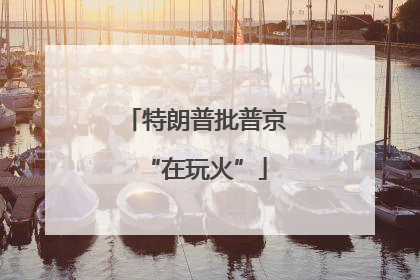 特朗普批普京“在玩火”