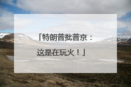 特朗普批普京：这是在玩火！
