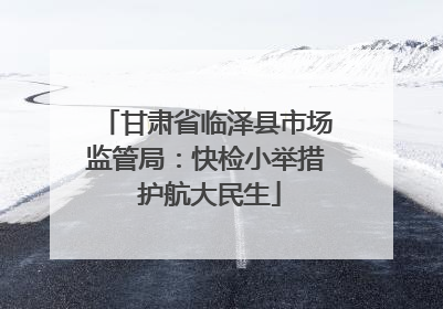 甘肃省临泽县市场监管局：快检小举措 护航大民生