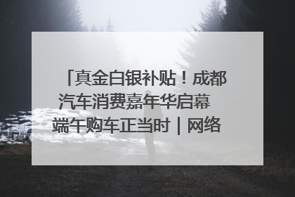 真金白银补贴！成都汽车消费嘉年华启幕 端午购车正当时｜网络中国节·端午