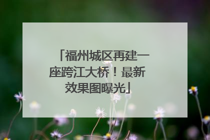 福州城区再建一座跨江大桥！最新效果图曝光