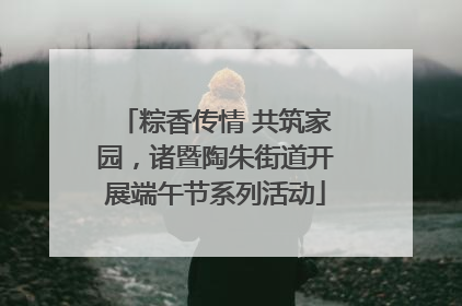 粽香传情 共筑家园，诸暨陶朱街道开展端午节系列活动