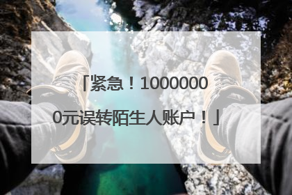 紧急！10000000元误转陌生人账户！