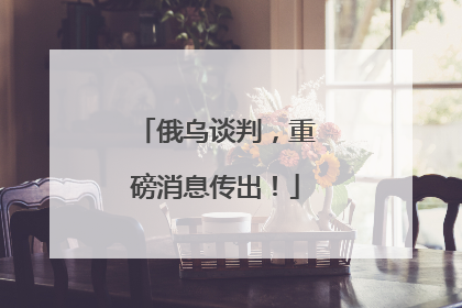 俄乌谈判，重磅消息传出！