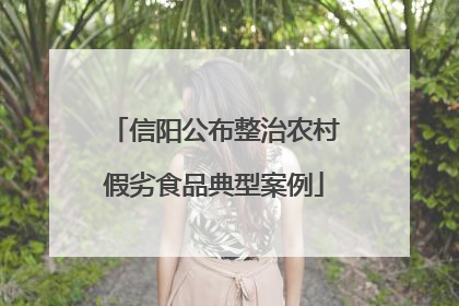 信阳公布整治农村假劣食品典型案例