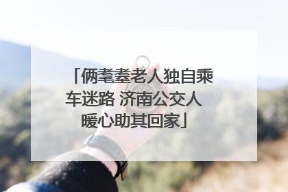 俩耄耋老人独自乘车迷路 济南公交人暖心助其回家