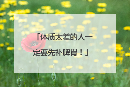 体质太差的人一定要先补脾胃！