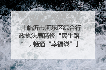 临沂市河东区综合行政执法局精修“民生路”，畅通“幸福线”