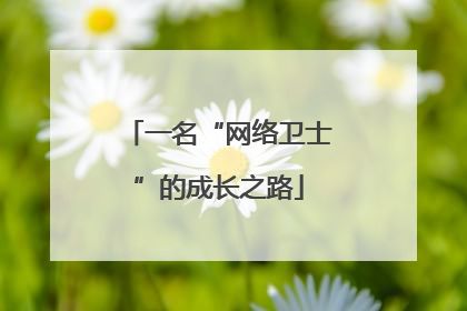 一名“网络卫士”的成长之路