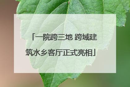 一院跨三地 跨域建筑水乡客厅正式亮相