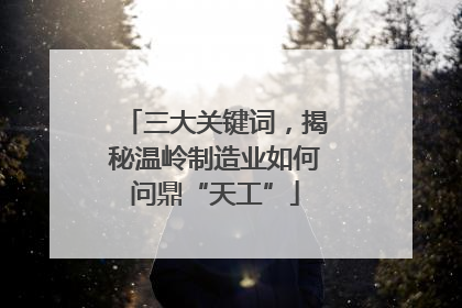 三大关键词，揭秘温岭制造业如何问鼎“天工”