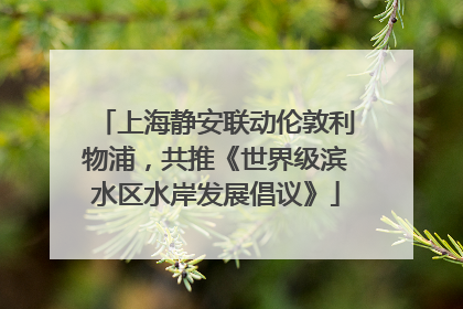 上海静安联动伦敦利物浦，共推《世界级滨水区水岸发展倡议》