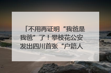不用再证明“我爸是我爸”了！攀枝花公安发出四川首张“户籍人口直系亲属关系谱”