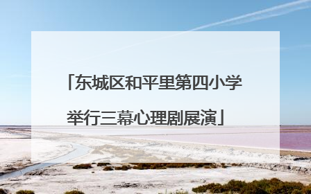 东城区和平里第四小学举行三幕心理剧展演