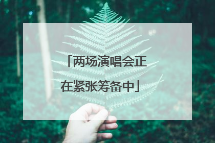 两场演唱会正在紧张筹备中