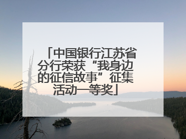 中国银行江苏省分行荣获“我身边的征信故事”征集活动一等奖