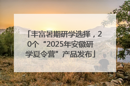 丰富暑期研学选择，20个“2025年安徽研学夏令营”产品发布