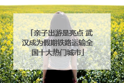亲子出游是亮点 武汉成为假期铁路运输全国十大热门城市