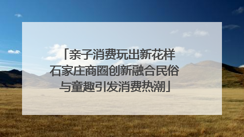 亲子消费玩出新花样 石家庄商圈创新融合民俗与童趣引发消费热潮