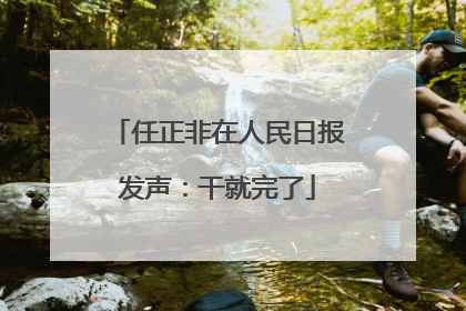 任正非在人民日报发声：干就完了