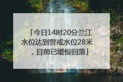 今日14时20分兰江水位达到警戒水位28米，目前已缓慢回落