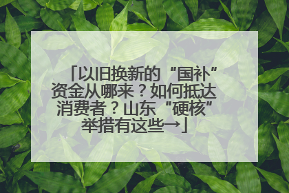 以旧换新的“国补”资金从哪来？如何抵达消费者？山东“硬核”举措有这些→