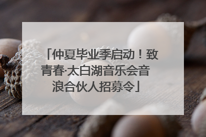 仲夏毕业季启动！致青春·太白湖音乐会音浪合伙人招募令