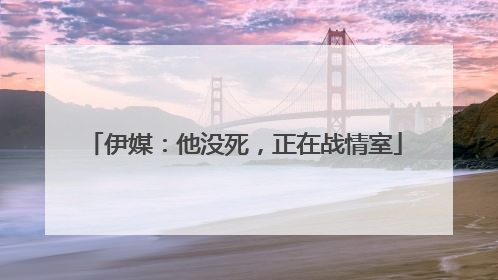 伊媒：他没死，正在战情室