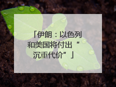 伊朗：以色列和美国将付出“沉重代价”