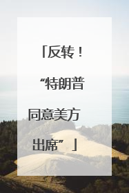 反转！“特朗普同意美方出席”