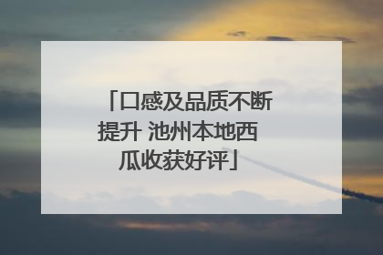 口感及品质不断提升 池州本地西瓜收获好评