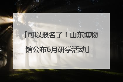 可以报名了！山东博物馆公布6月研学活动