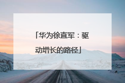 华为徐直军：驱动增长的路径