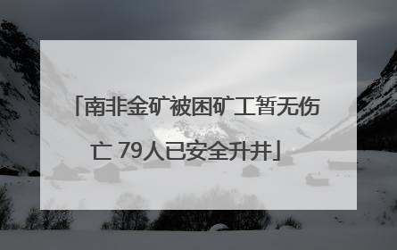 南非金矿被困矿工暂无伤亡 79人已安全升井