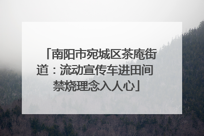 南阳市宛城区茶庵街道：流动宣传车进田间 禁烧理念入人心