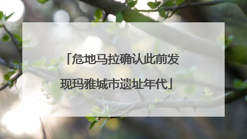 危地马拉确认此前发现玛雅城市遗址年代