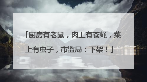 厨房有老鼠，肉上有苍蝇，菜上有虫子，市监局：下架！
